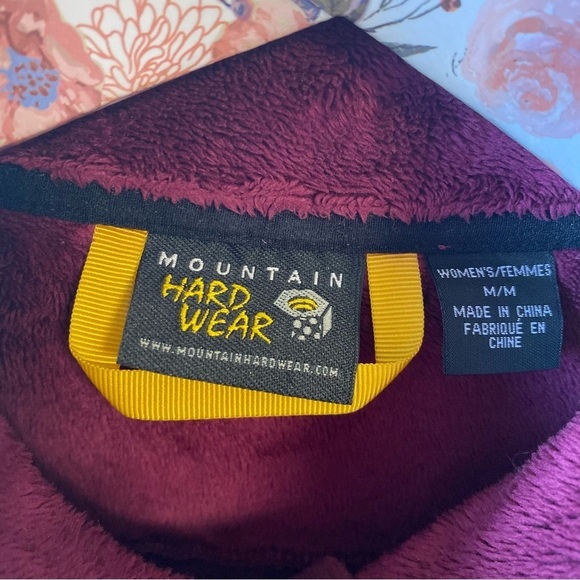 MOUNTAIN HARDWEAR Fuchsia Thicn Fleece Zip Jacket! Women’s Medium - Picture 6 of 9